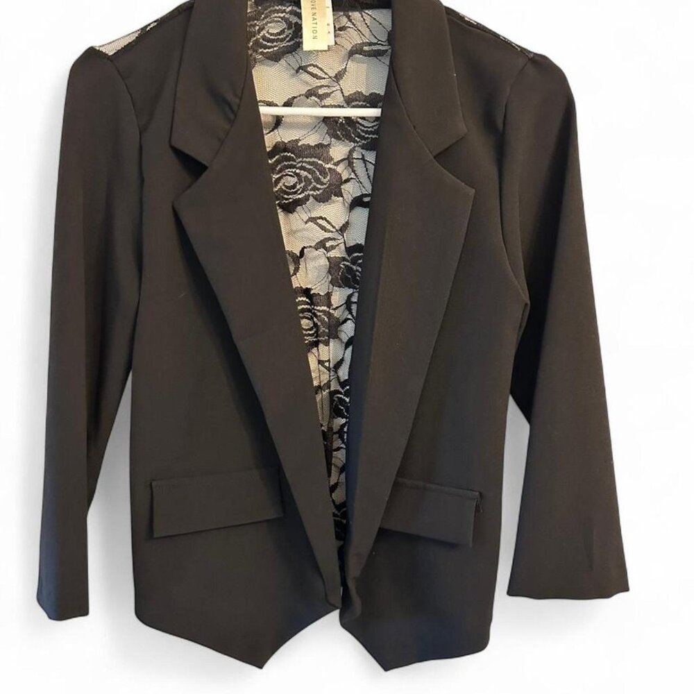 Love Nation black blazer with lace back.